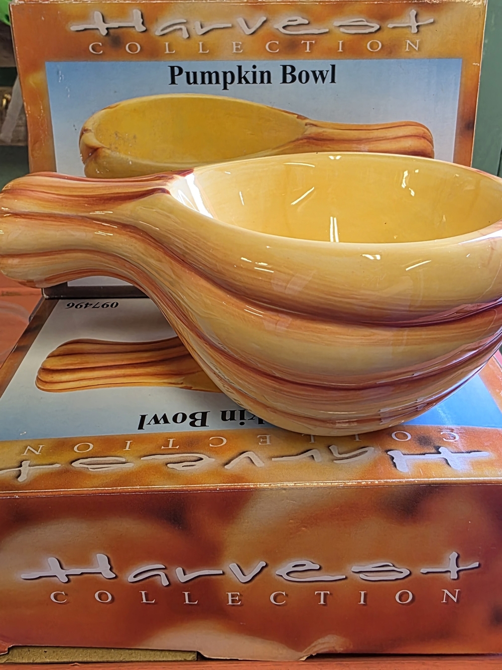 Harvest Collection Pumpkin Bowl - Yellow & Orange Swirl